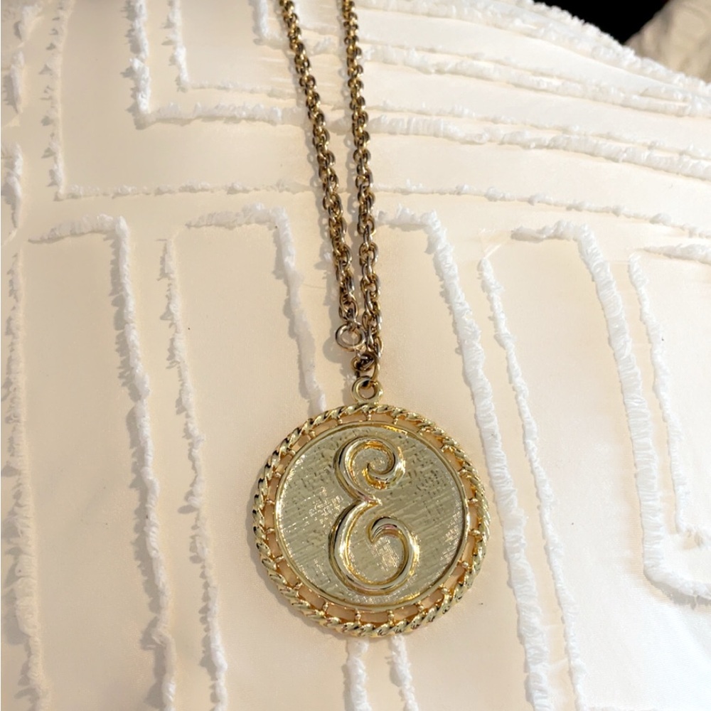 Gold Rare Initial Pendant Necklace